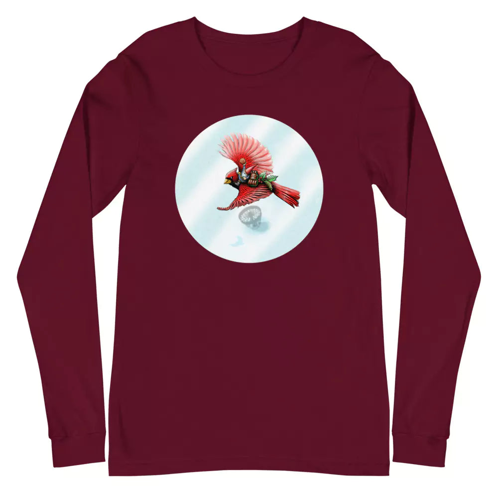 SkeetDesigns | GnomeDriven | Men's Long Sleeve T-Shirt | Cardinal | Disc Golf Apparel