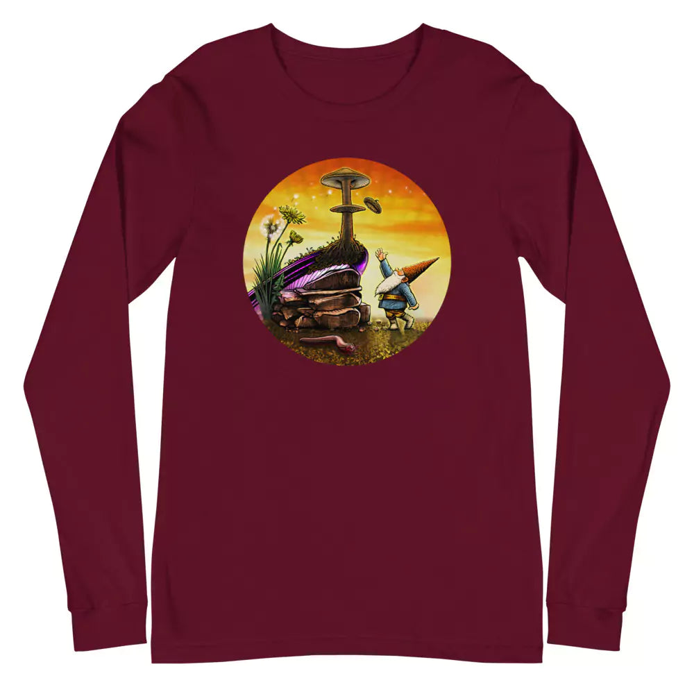 SkeetDesigns | GnomeDriven | Men's Long Sleeve T-Shirt | Windy Up Putt | Disc Golf Apparel