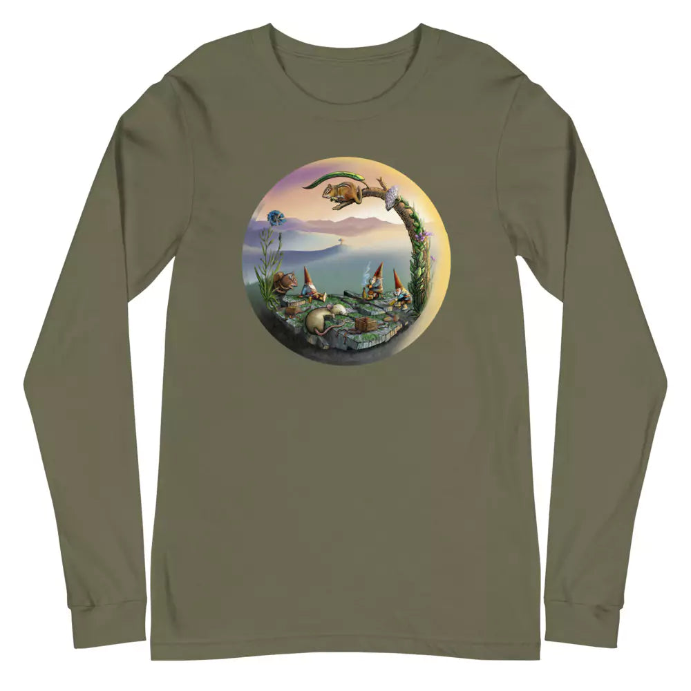 SkeetDesigns | GnomeDriven | Men's Long Sleeve T-Shirt | Mid-Round Break | Disc Golf Apparel
