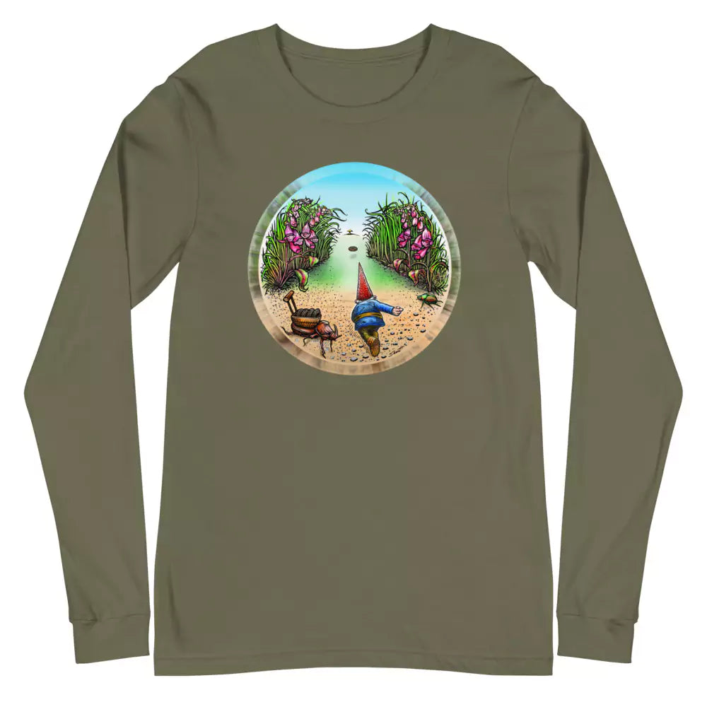 SkeetDesigns | GnomeDriven | Men's Long Sleeve T-Shirt | Behind The Drive | Disc Golf Apparel