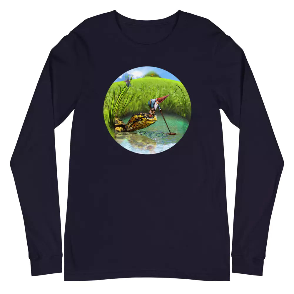 SkeetDesigns | GnomeDriven | Men's Long Sleeve T-Shirt | OB Turtle Help | Disc Golf Apparel