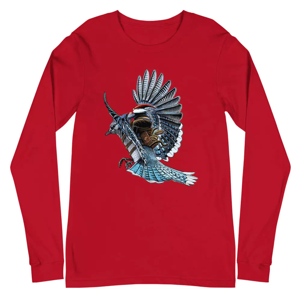 SkeetDesigns | GnomeDriven | Men's Long Sleeve T-Shirt | Blue Jay Rider | Disc Golf Apparel