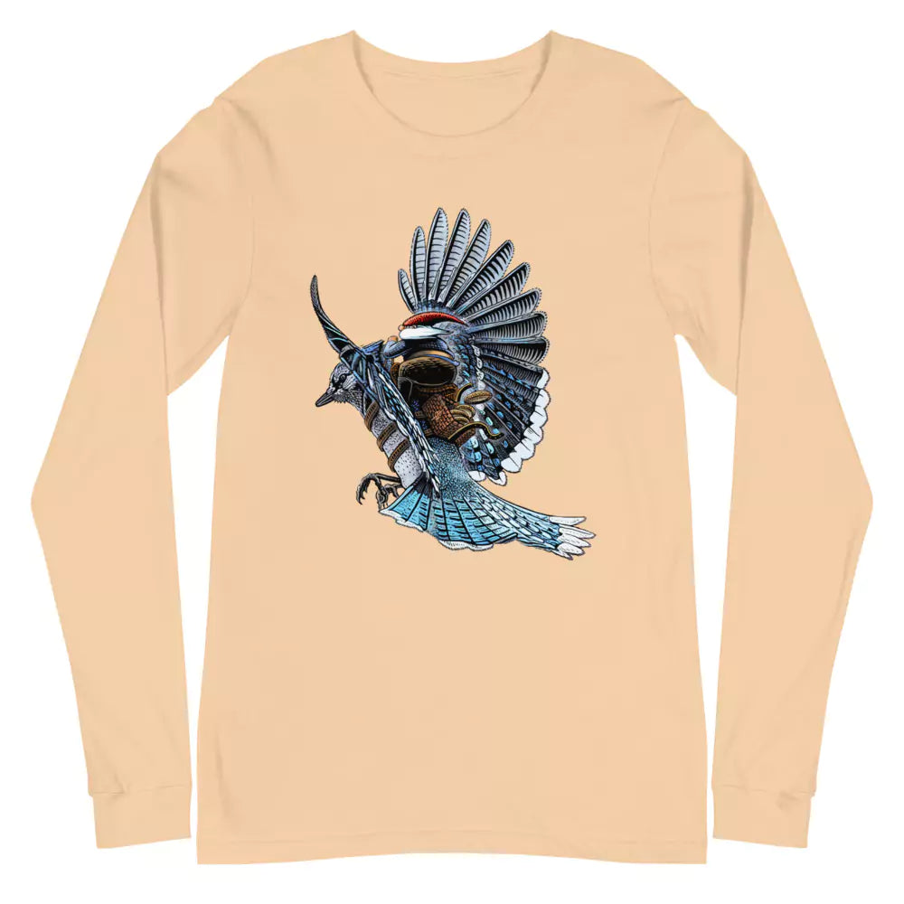 SkeetDesigns | GnomeDriven | Men's Long Sleeve T-Shirt | Blue Jay Rider | Disc Golf Apparel