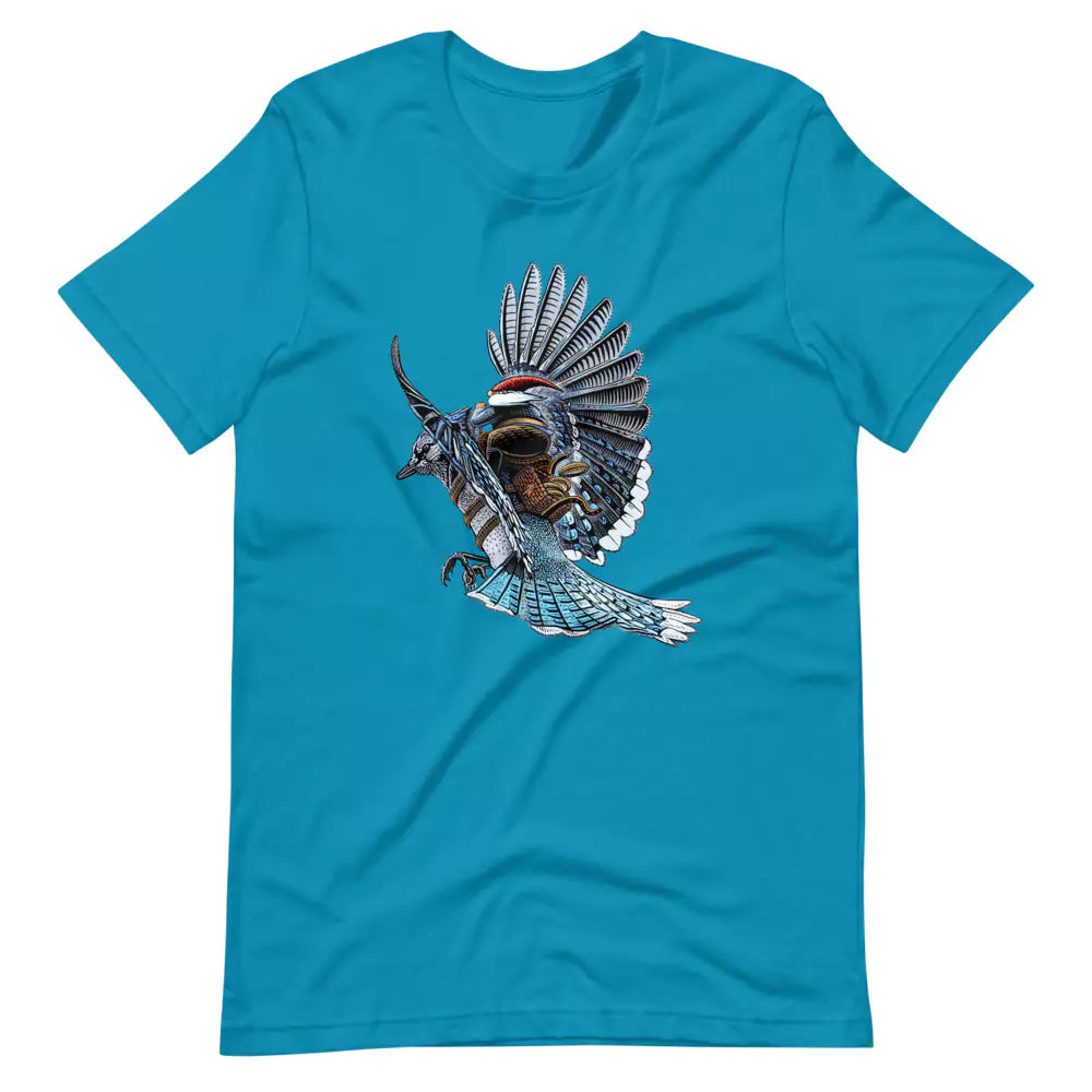 SkeetDesigns | GnomeDriven | Men's Short Sleeve T-Shirt | Blue Jay Rider V3 | Disc Golf Apparel