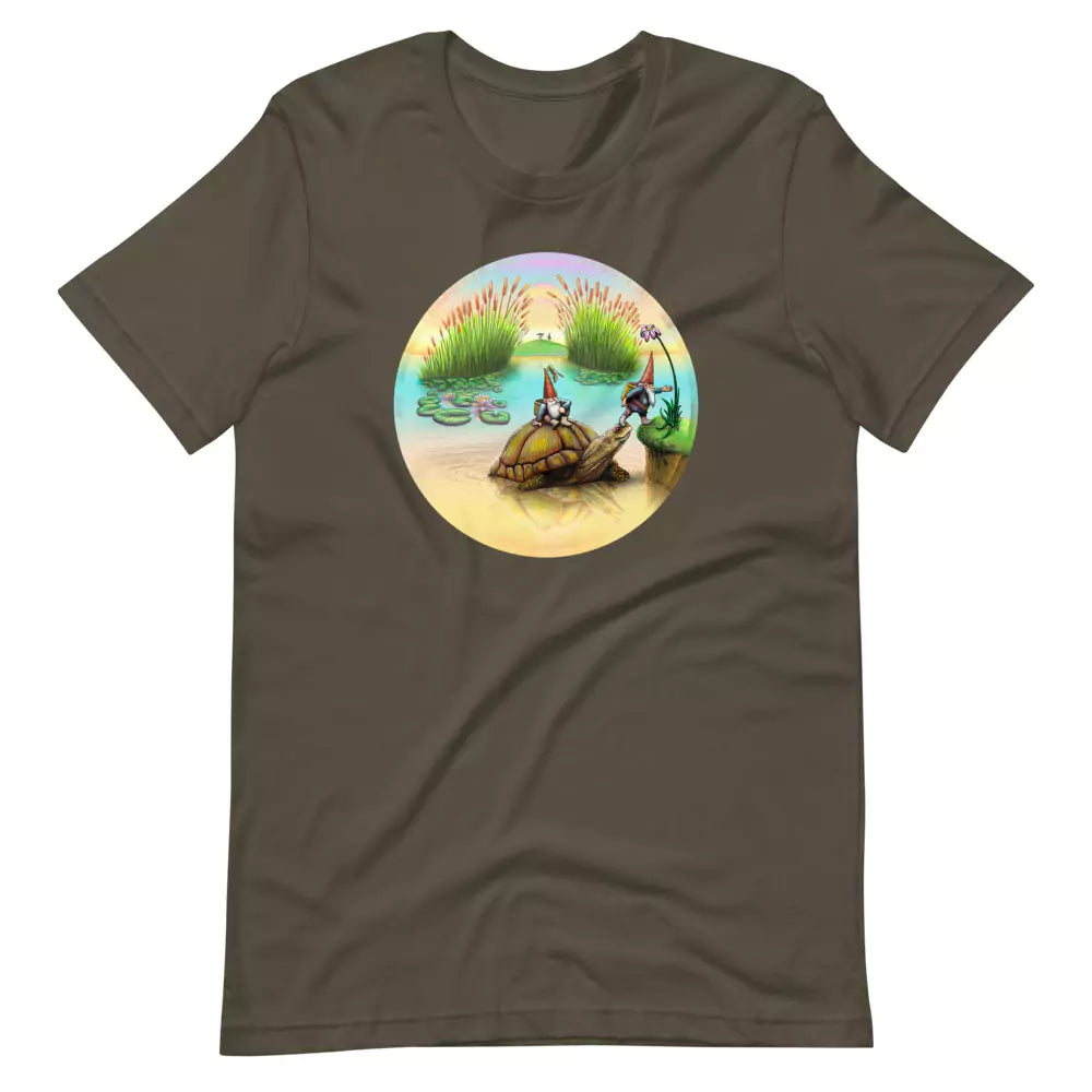 SkeetDesigns | GnomeDriven | Men's Short Sleeve T-Shirt | Turtle Ferry V3 | Disc Golf Apparel