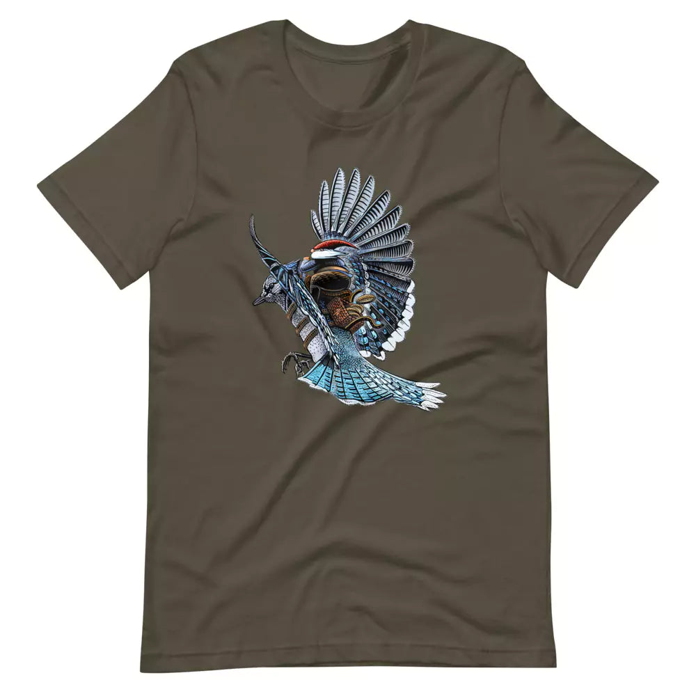 SkeetDesigns | GnomeDriven | Men's Short Sleeve T-Shirt | Blue Jay Rider V3 | Disc Golf Apparel