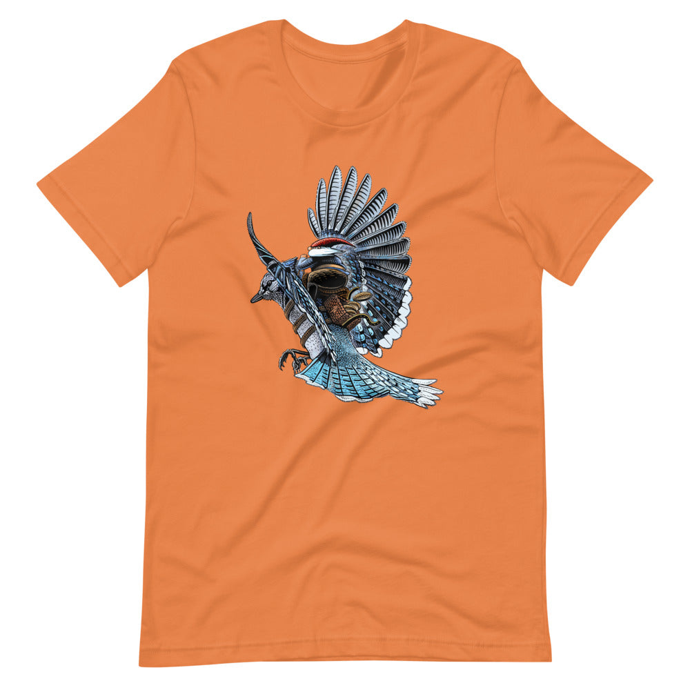 SkeetDesigns | GnomeDriven | Men's Short Sleeve T-Shirt | Blue Jay Rider V3 | Disc Golf Apparel
