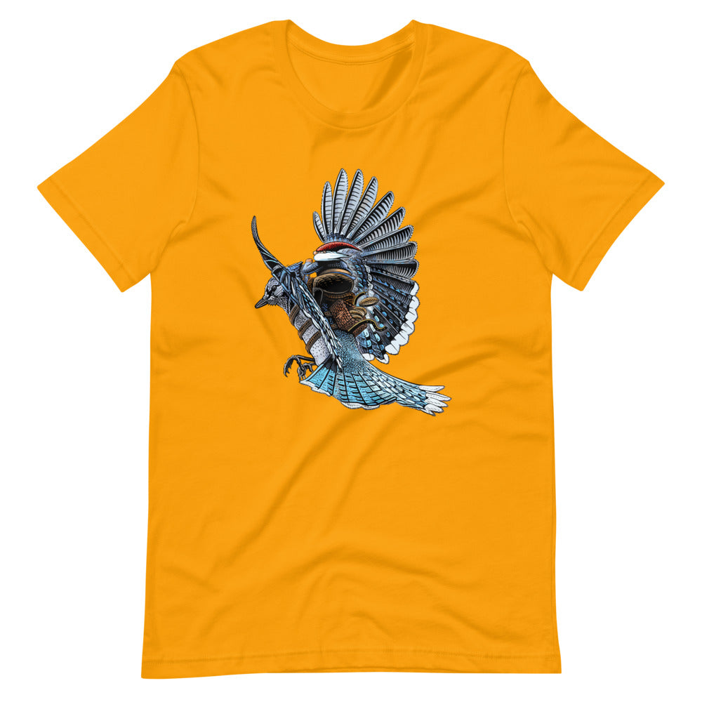 SkeetDesigns | GnomeDriven | Men's Short Sleeve T-Shirt | Blue Jay Rider V3 | Disc Golf Apparel