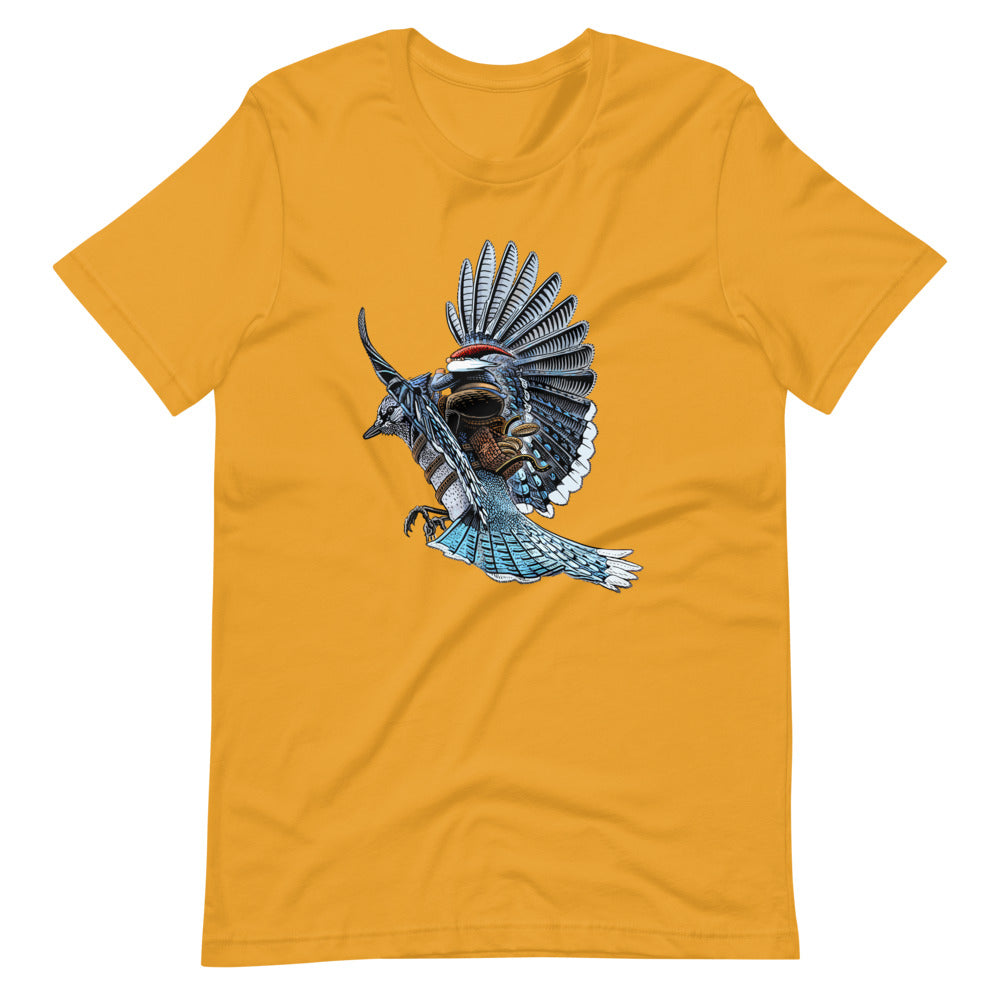 SkeetDesigns | GnomeDriven | Men's Short Sleeve T-Shirt | Blue Jay Rider V3 | Disc Golf Apparel