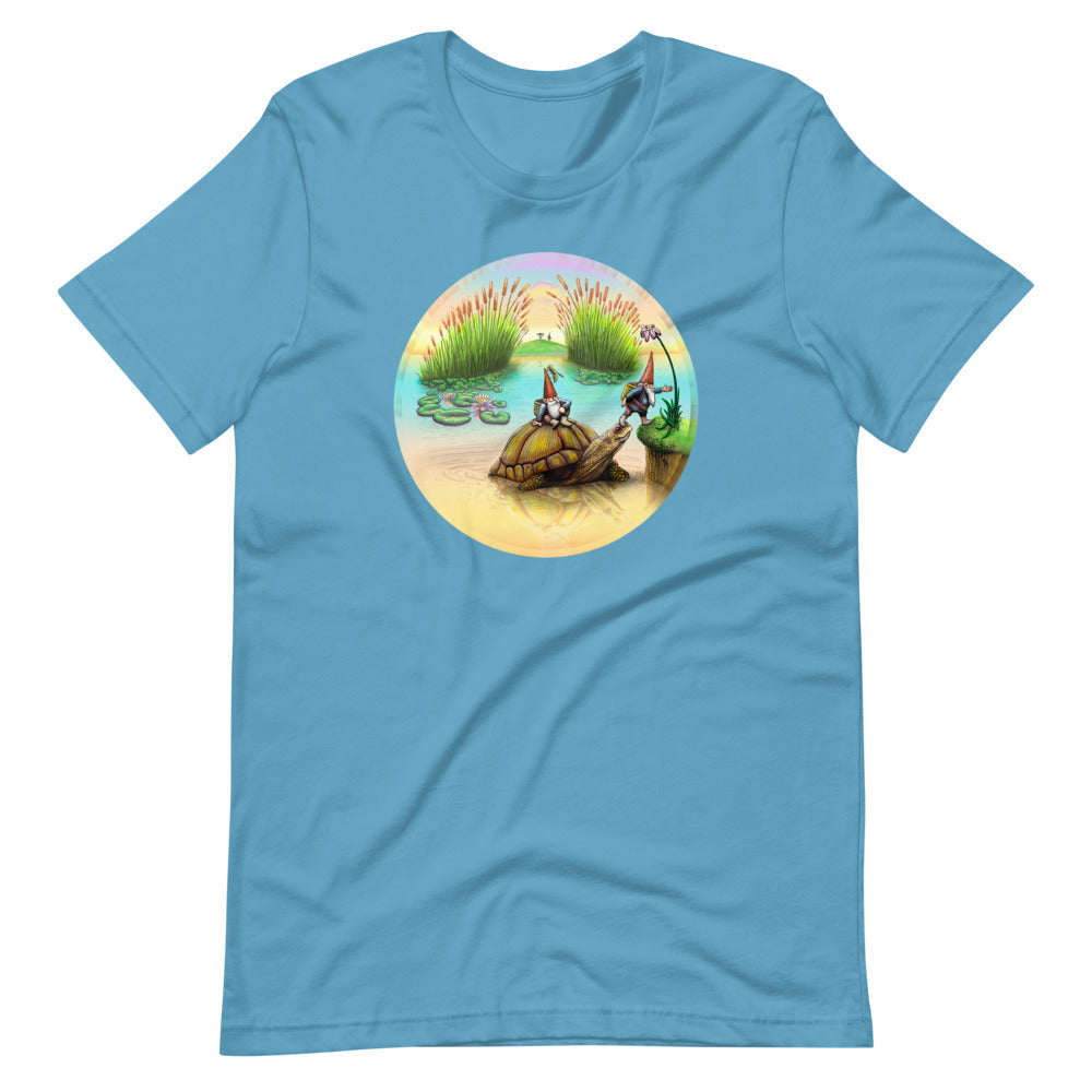 SkeetDesigns | GnomeDriven | Men's Short Sleeve T-Shirt | Turtle Ferry V3 | Disc Golf Apparel