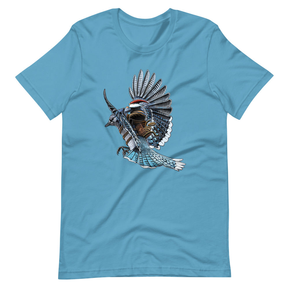 SkeetDesigns | GnomeDriven | Men's Short Sleeve T-Shirt | Blue Jay Rider V3 | Disc Golf Apparel