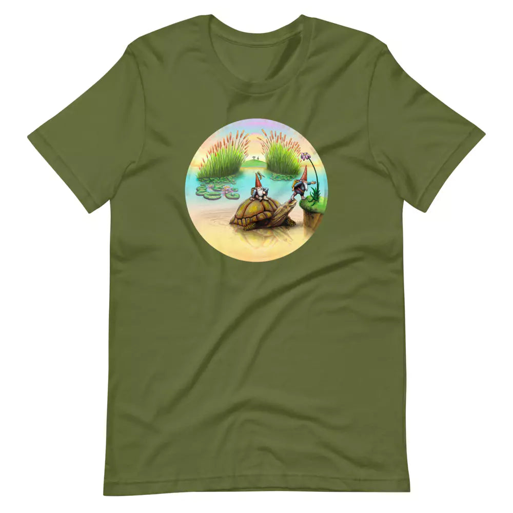 SkeetDesigns | GnomeDriven | Men's Short Sleeve T-Shirt | Turtle Ferry V3 | Disc Golf Apparel