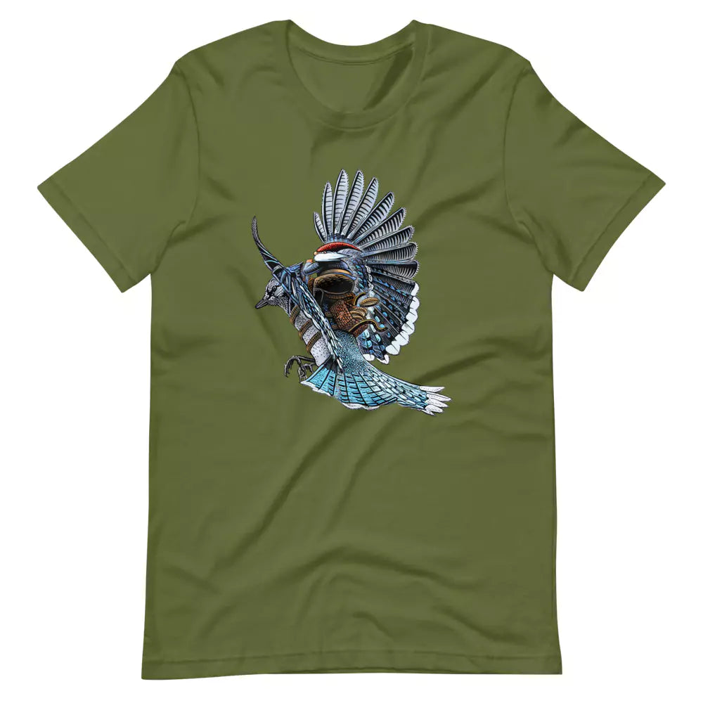 SkeetDesigns | GnomeDriven | Men's Short Sleeve T-Shirt | Blue Jay Rider V3 | Disc Golf Apparel