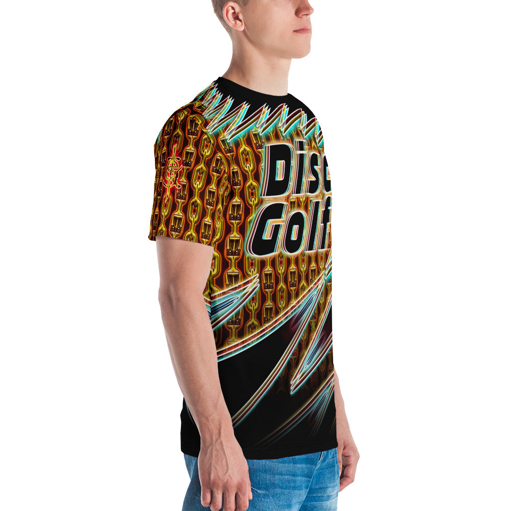 SkeetDesigns | Men's All Over Print Crew Neck T-Shirt | Gold Chains | Disc Golf Apparel