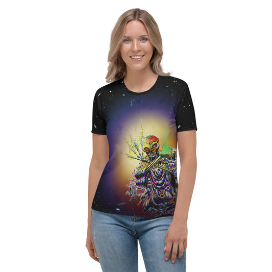 SkeetDesigns | Women's All Over Print Crew Neck T-Shirt | Cosmic Dead | Disc Golf Apparel