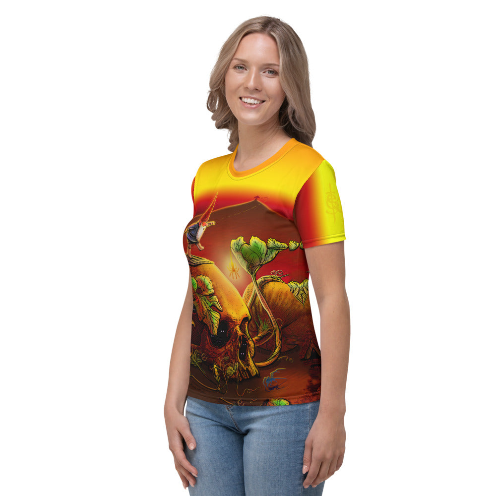 SkeetDesigns | GnomeDriven | Women's All Over Print Crew Neck T-Shirt | Halloween | Disc Golf Apparel