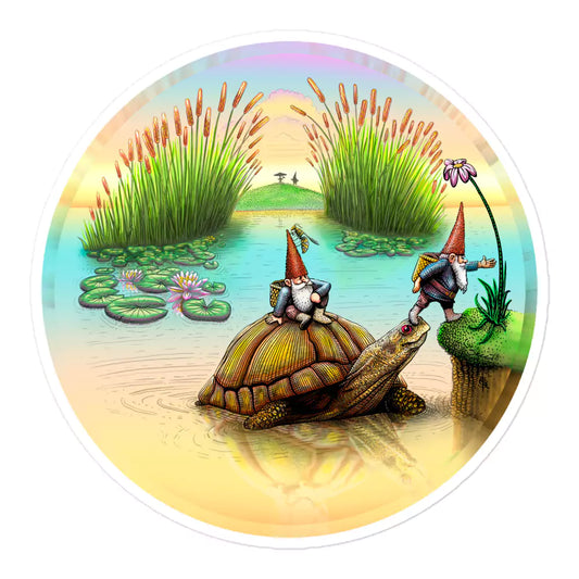 SkeetDesigns | GnomeDriven | Stickers | Turtle Ferry | Disc Golf Accessories