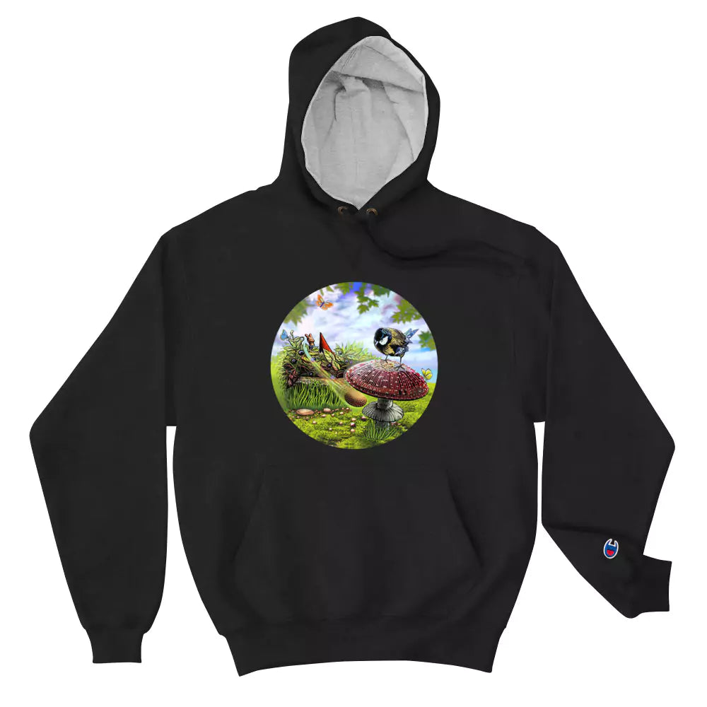 SkeetDesigns | GnomeDriven | Men's Champion® Hoodie | Blind Flick Run | Disc Golf Apparel