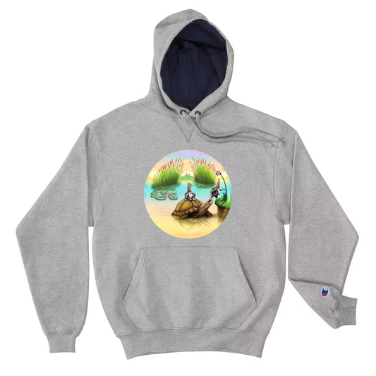 SkeetDesigns | GnomeDriven | Men's Champion® Hoodie | Turtle Ferry | Disc Golf Apparel