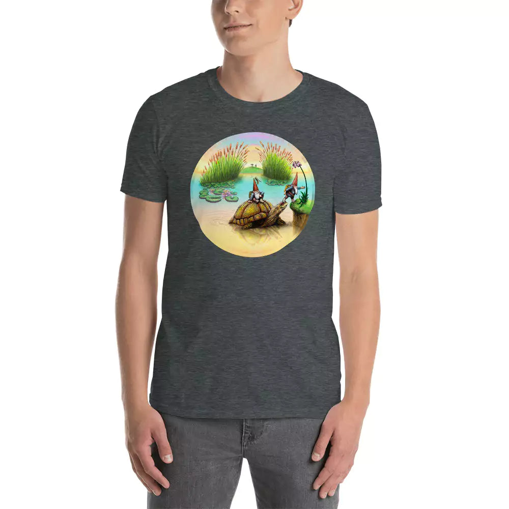 SkeetDesigns | GnomeDriven | Men's Short Sleeve T-Shirt | Turtle Ferry | Disc Golf Apparel