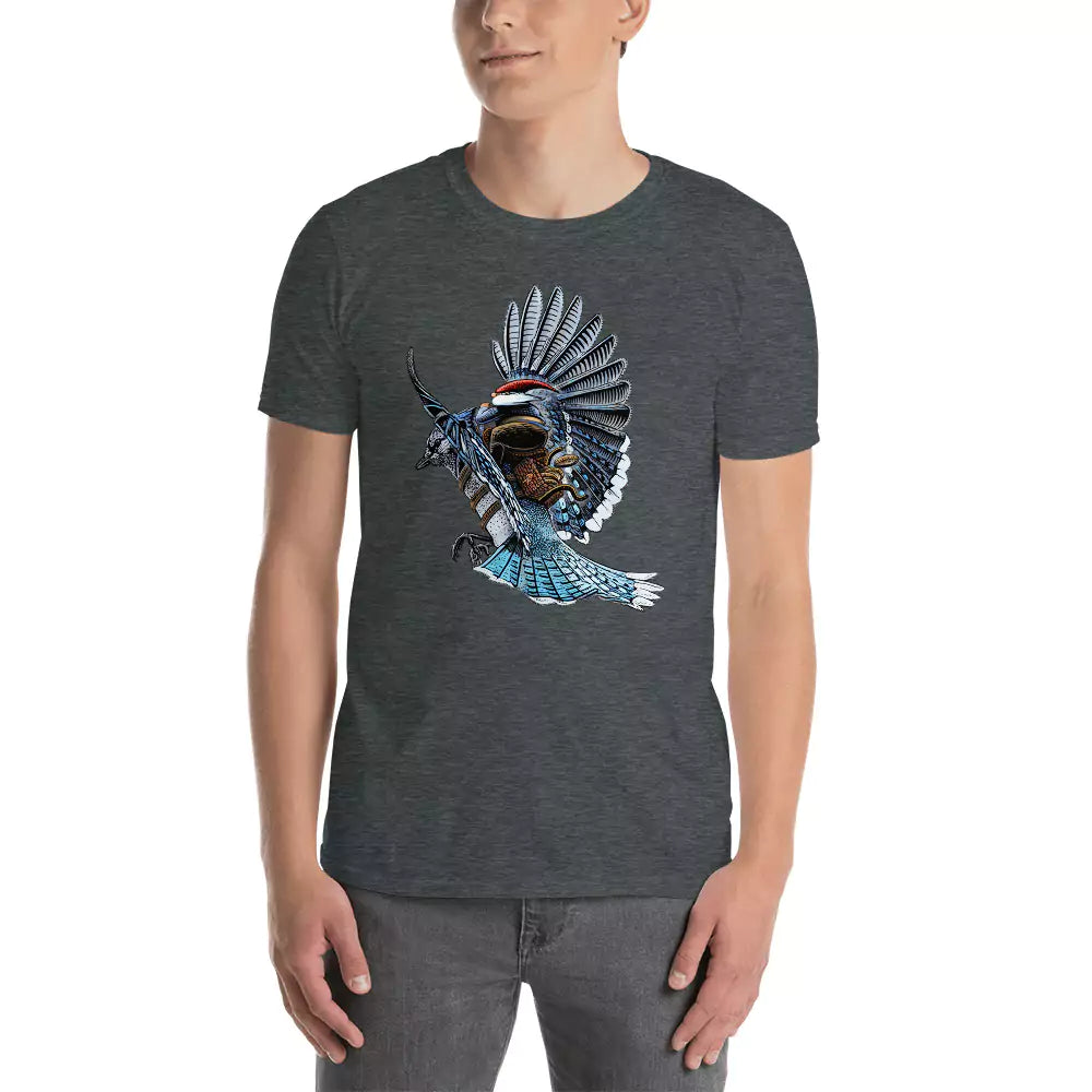 SkeetDesigns | GnomeDriven | Men's Short Sleeve T-Shirt | Blue Jay Rider | Disc Golf Apparel