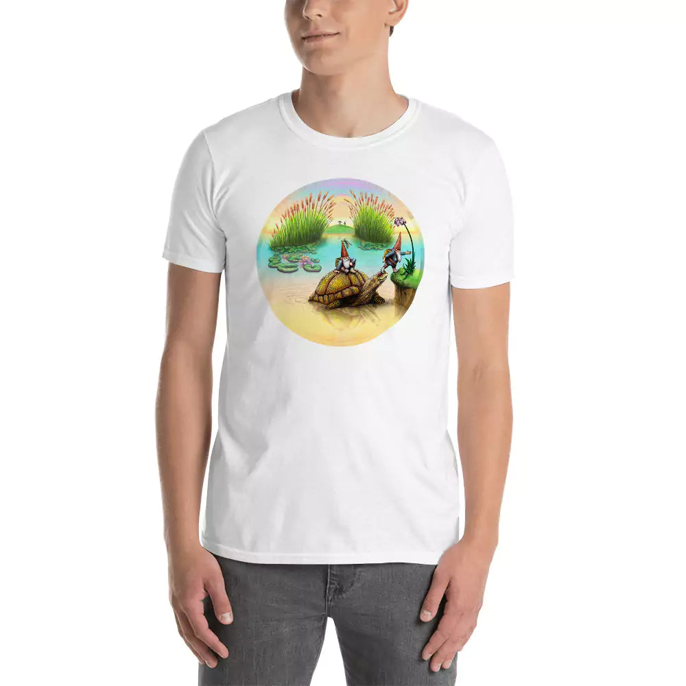 SkeetDesigns | GnomeDriven | Men's Short Sleeve T-Shirt | Turtle Ferry | Disc Golf Apparel