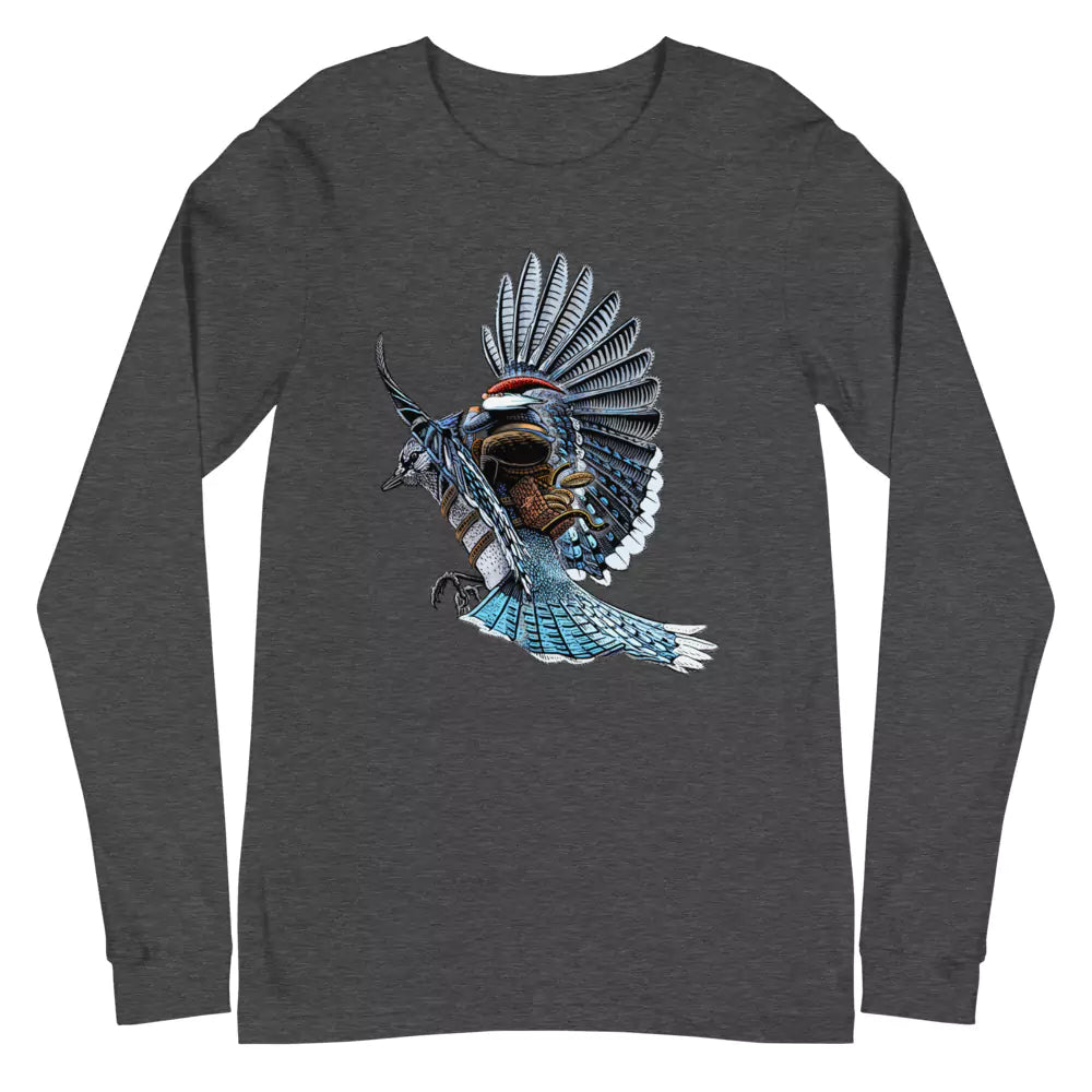 SkeetDesigns | GnomeDriven | Men's Long Sleeve T-Shirt | Blue Jay Rider | Disc Golf Apparel