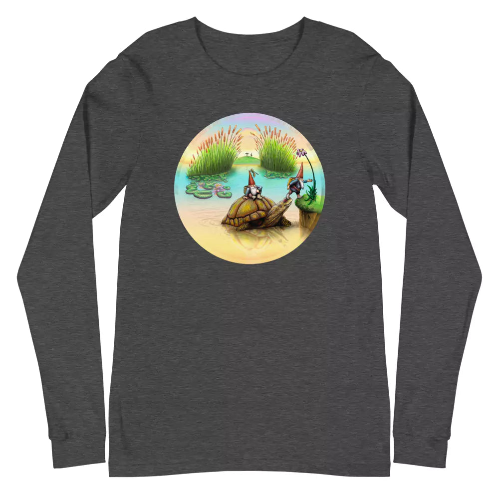 SkeetDesigns | GnomeDriven | Men's Long Sleeve T-Shirt | Turtle Ferry | Disc Golf Apparel