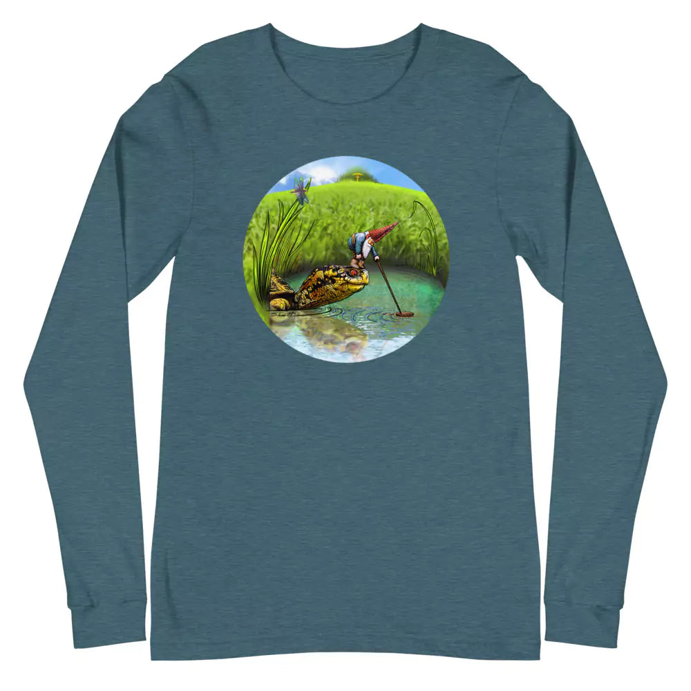 SkeetDesigns | GnomeDriven | Men's Long Sleeve T-Shirt | OB Turtle Help | Disc Golf Apparel