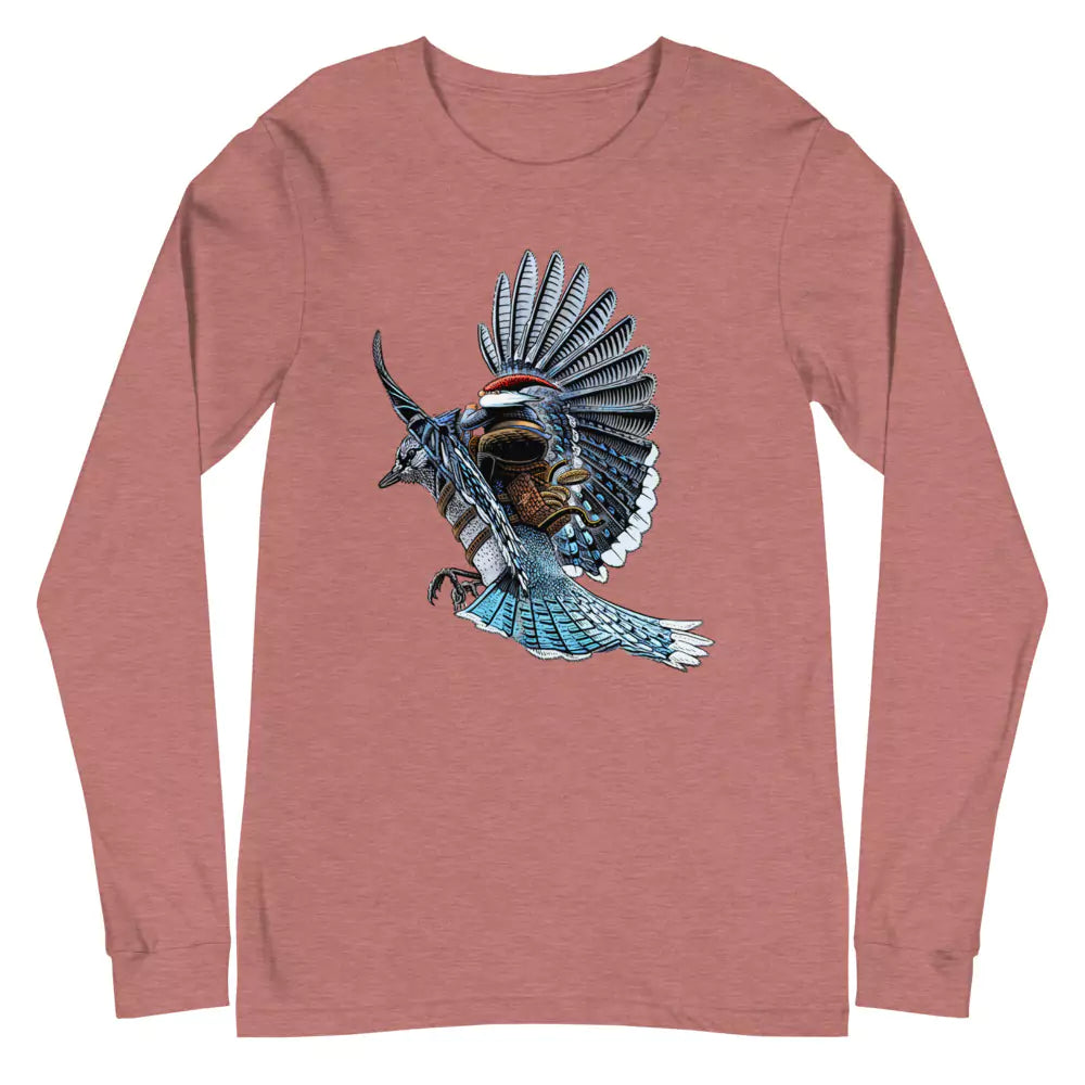 SkeetDesigns | GnomeDriven | Men's Long Sleeve T-Shirt | Blue Jay Rider | Disc Golf Apparel