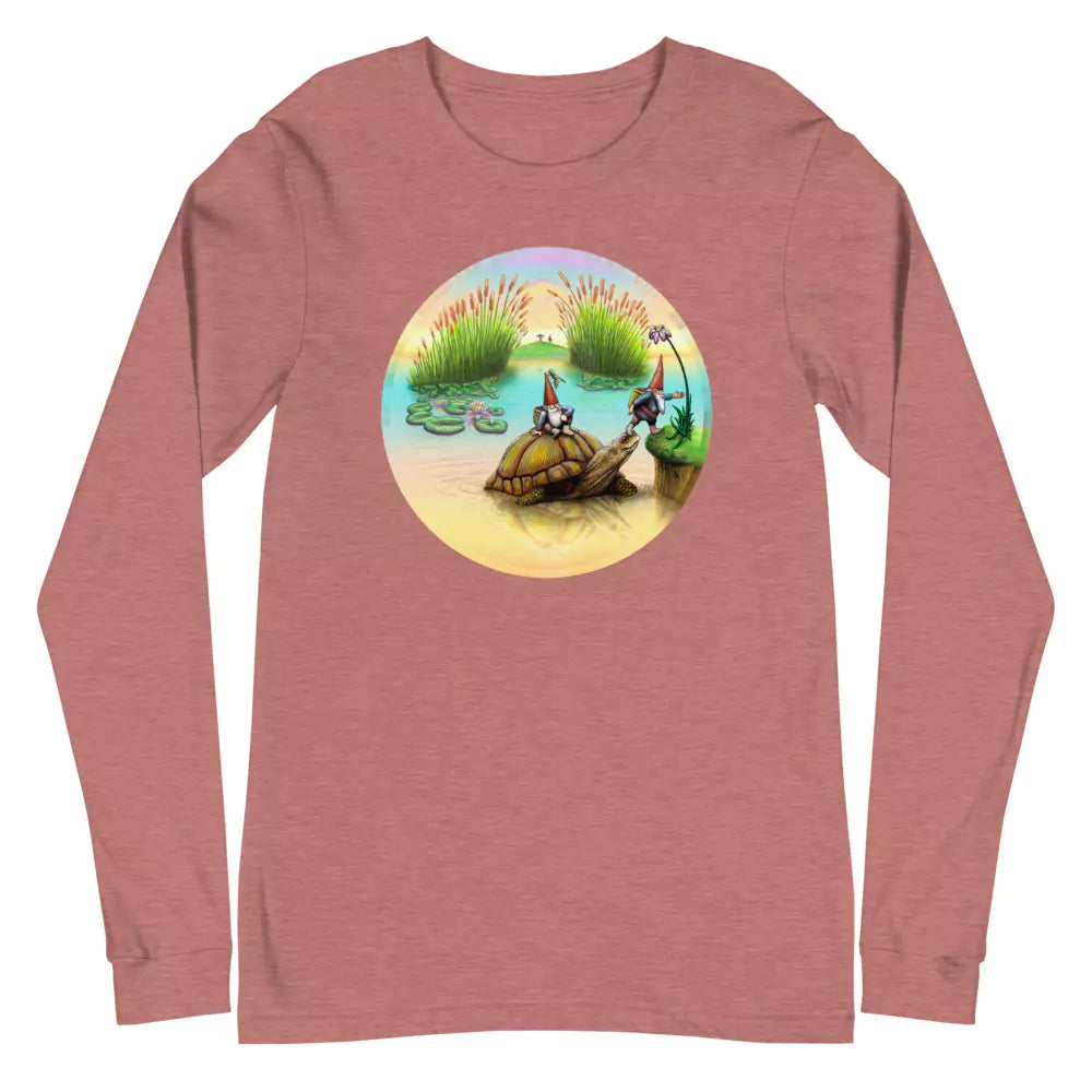 SkeetDesigns | GnomeDriven | Men's Long Sleeve T-Shirt | Turtle Ferry | Disc Golf Apparel