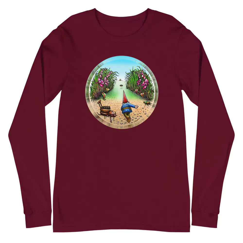 SkeetDesigns | GnomeDriven | Men's Long Sleeve T-Shirt | Behind The Drive | Disc Golf Apparel