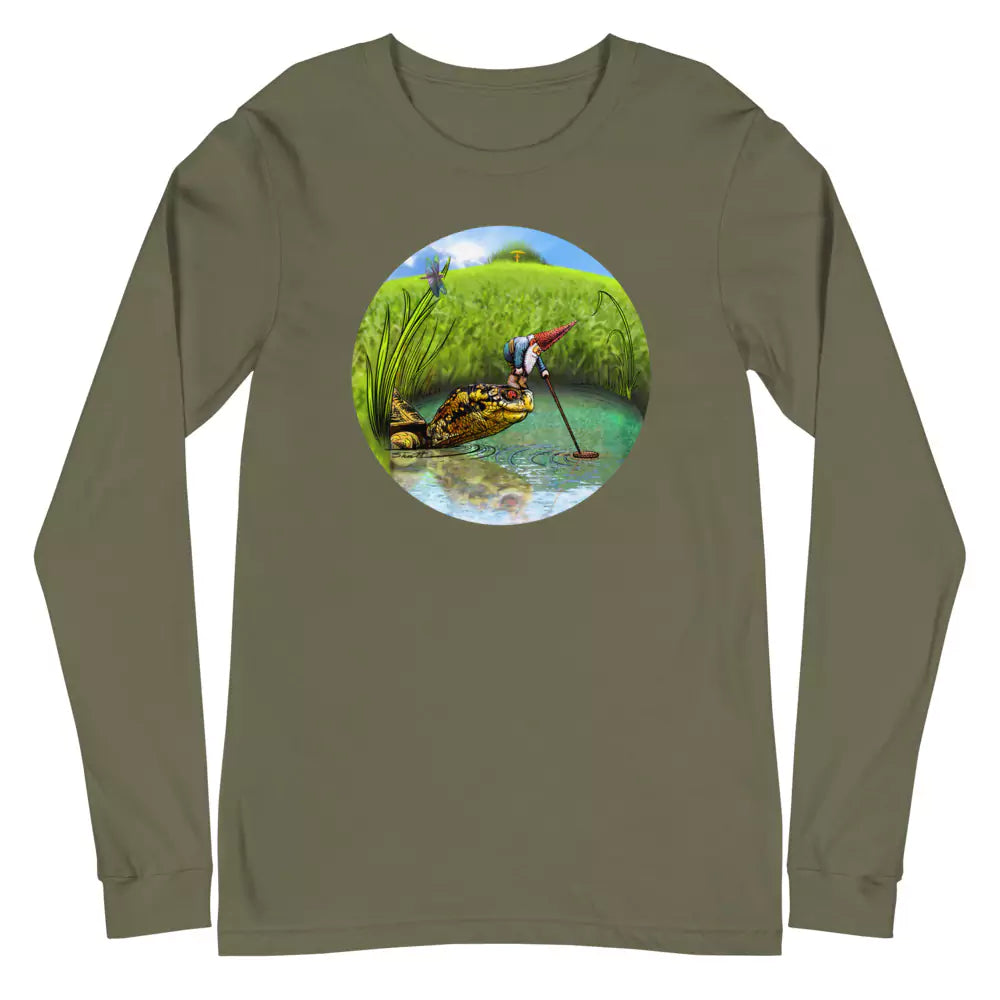 SkeetDesigns | GnomeDriven | Men's Long Sleeve T-Shirt | OB Turtle Help | Disc Golf Apparel