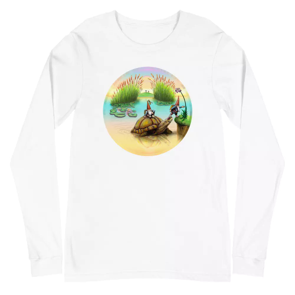 SkeetDesigns | GnomeDriven | Men's Long Sleeve T-Shirt | Turtle Ferry | Disc Golf Apparel