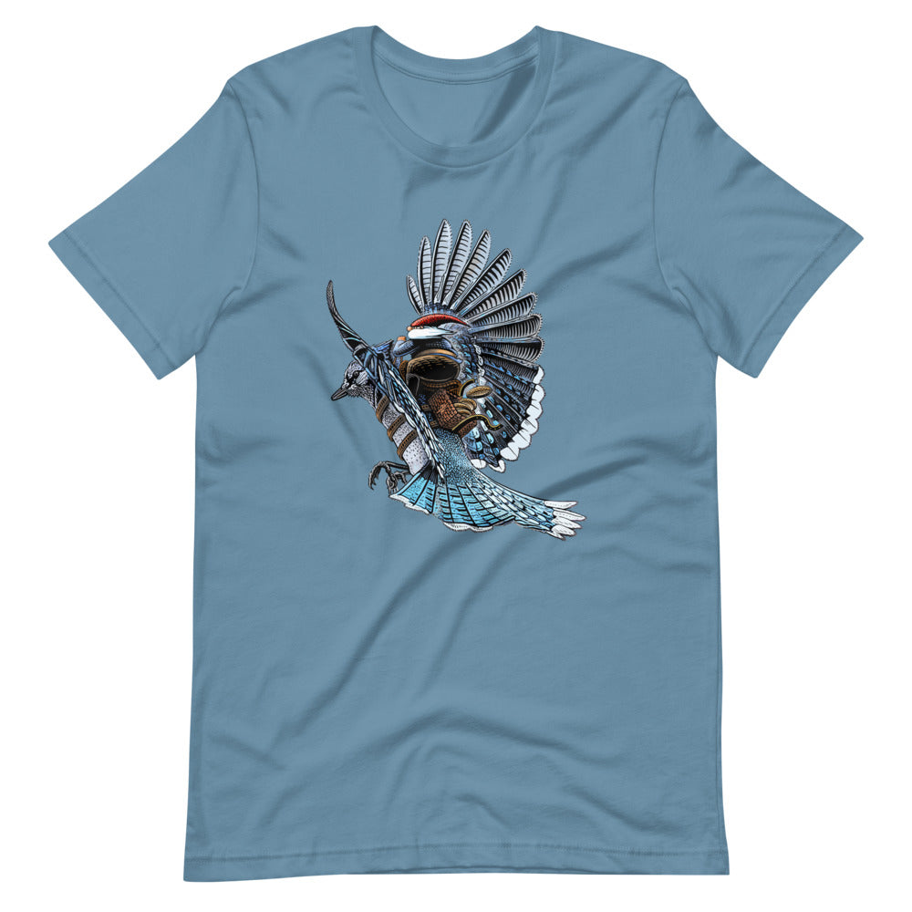 SkeetDesigns | GnomeDriven | Men's Short Sleeve T-Shirt | Blue Jay Rider V3 | Disc Golf Apparel